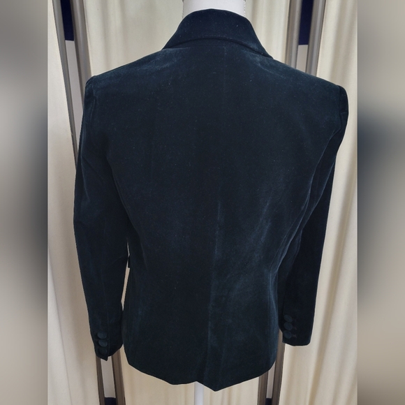 Lucy Paris Velvet Dark Green Blazer Jacket | Size XS - Picture 2 of 4